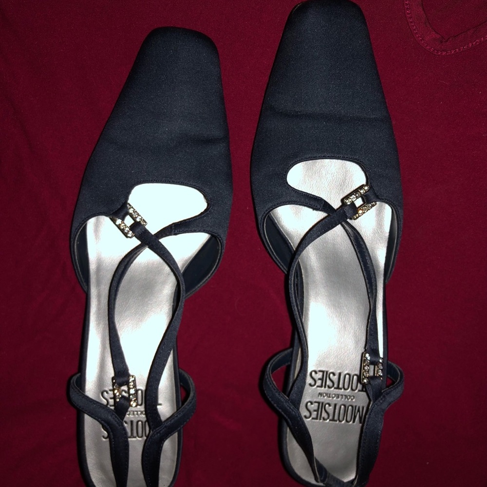 Black dress shoes with small jewels
